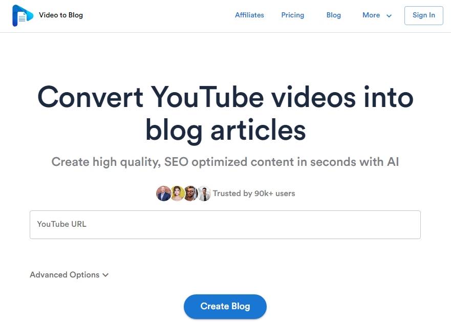 Convert video to blog